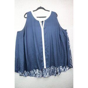 Catherine's Satin Sleeveless Hi-Lo Tunic Top-Size 4X